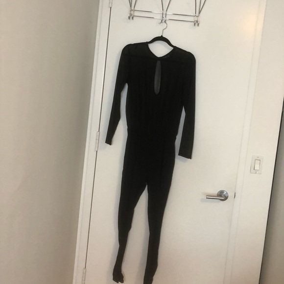 Mixed fabric jumpsuit - Picture 1 of 5